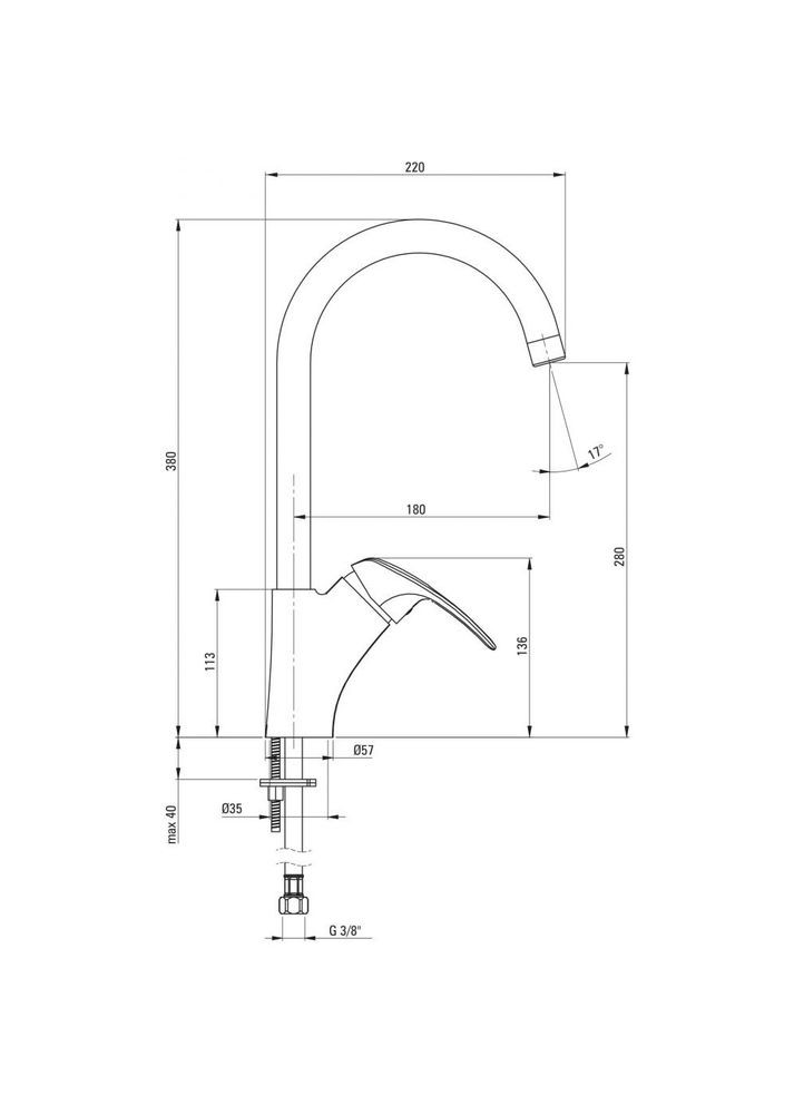 Змішувач для кухонного миття Dalia BED 062M Deante (314973633)