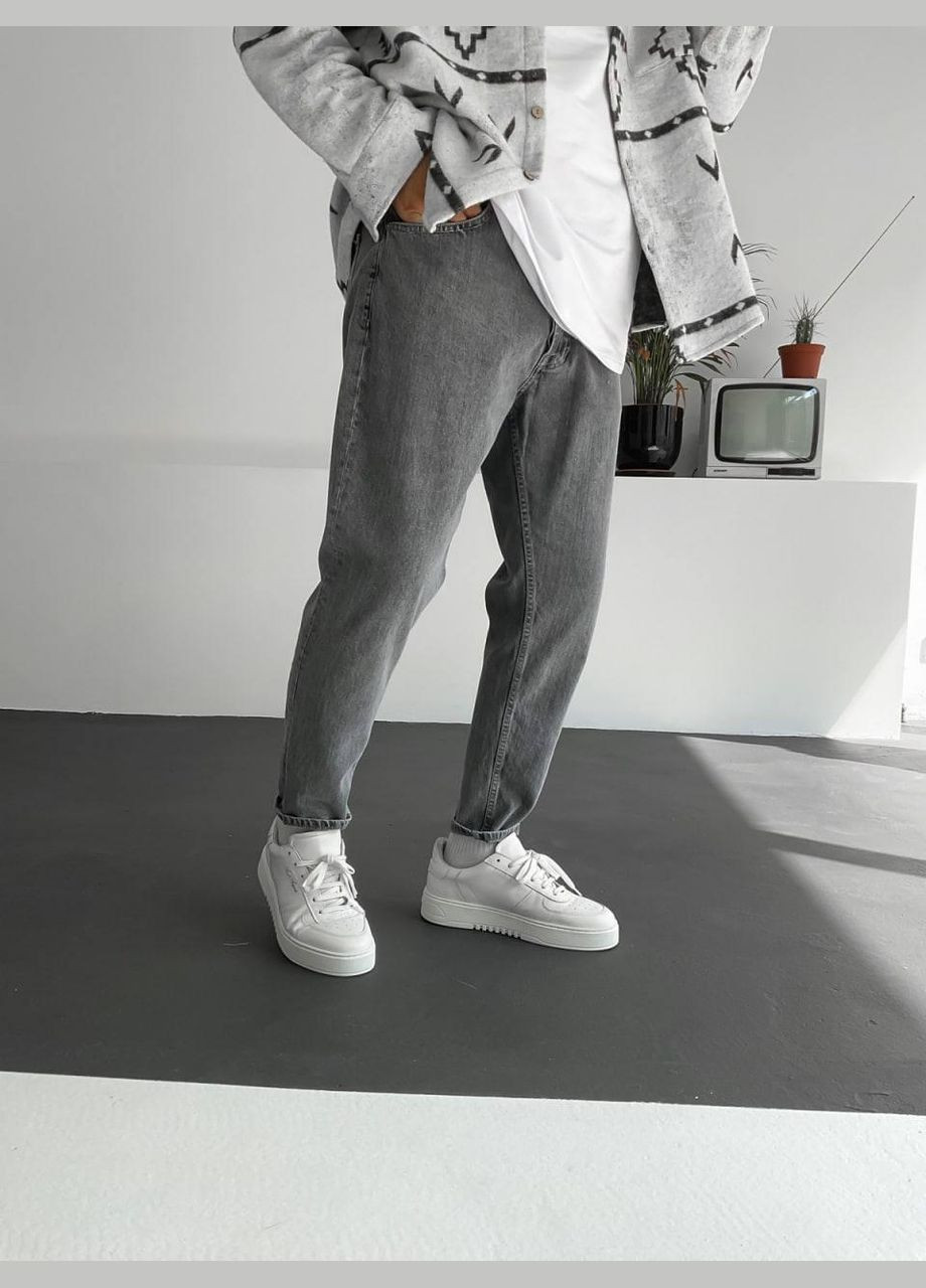 Серые демисезонные зауженные новая коллекция 2025 мом джинсы серые 634 Vital-Textile