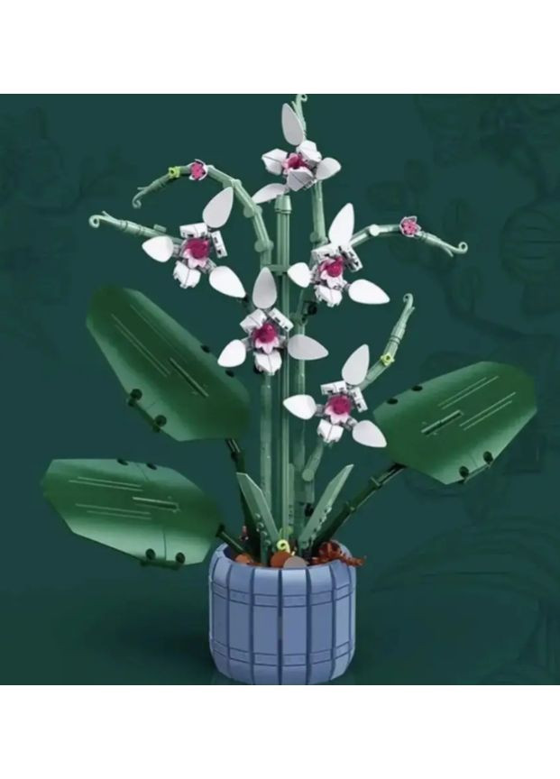 Конструктор 3D Квітка Орхідея, 728 деталей, пластиковий, для розвитку, творчості та декору кімнати No Brand (364191373)