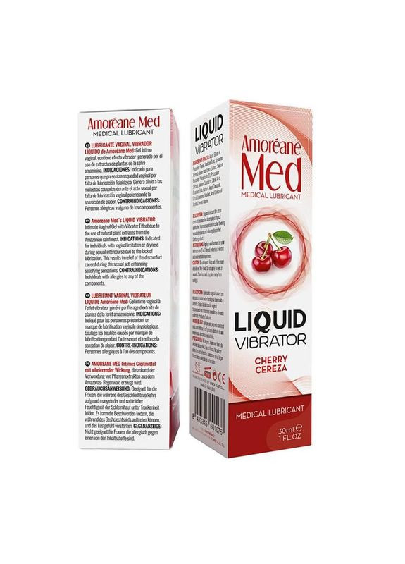 Лубрикант з ефектом вібрації Med Liquid Vibrator Cherry (30 мл) Amoreane (307832929)