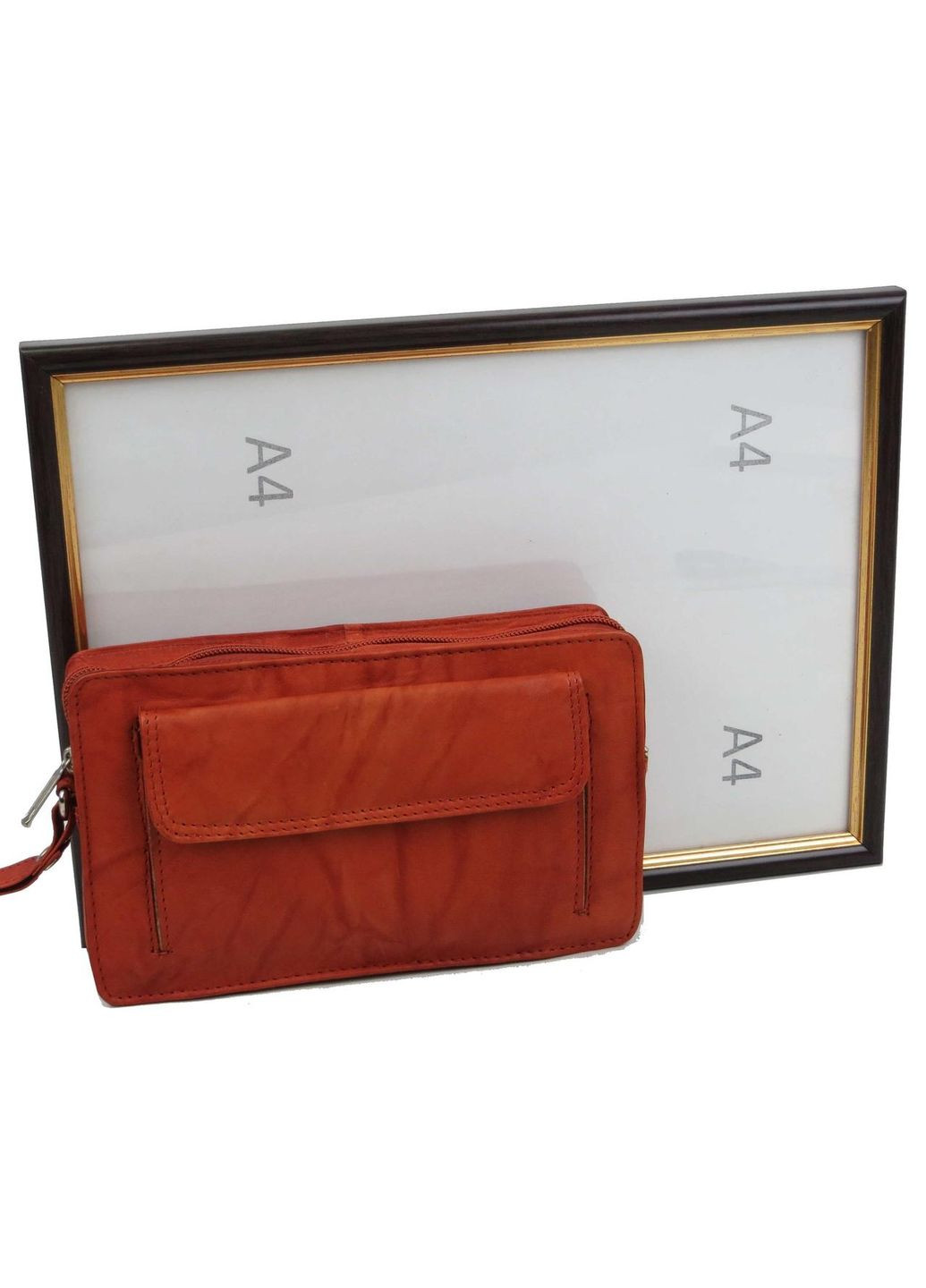 Мужская кожаная барсетка, клатч рыжий Always Wild (360894303)