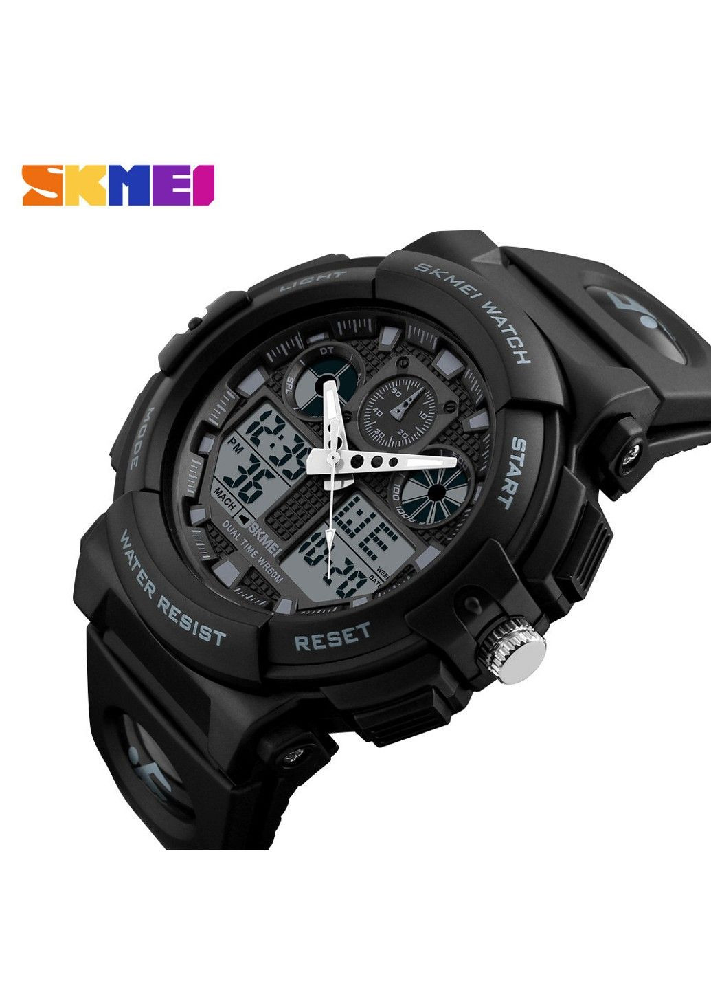 Чоловічий водонепроникний годинник 1270 Чорний Skmei (313653769)