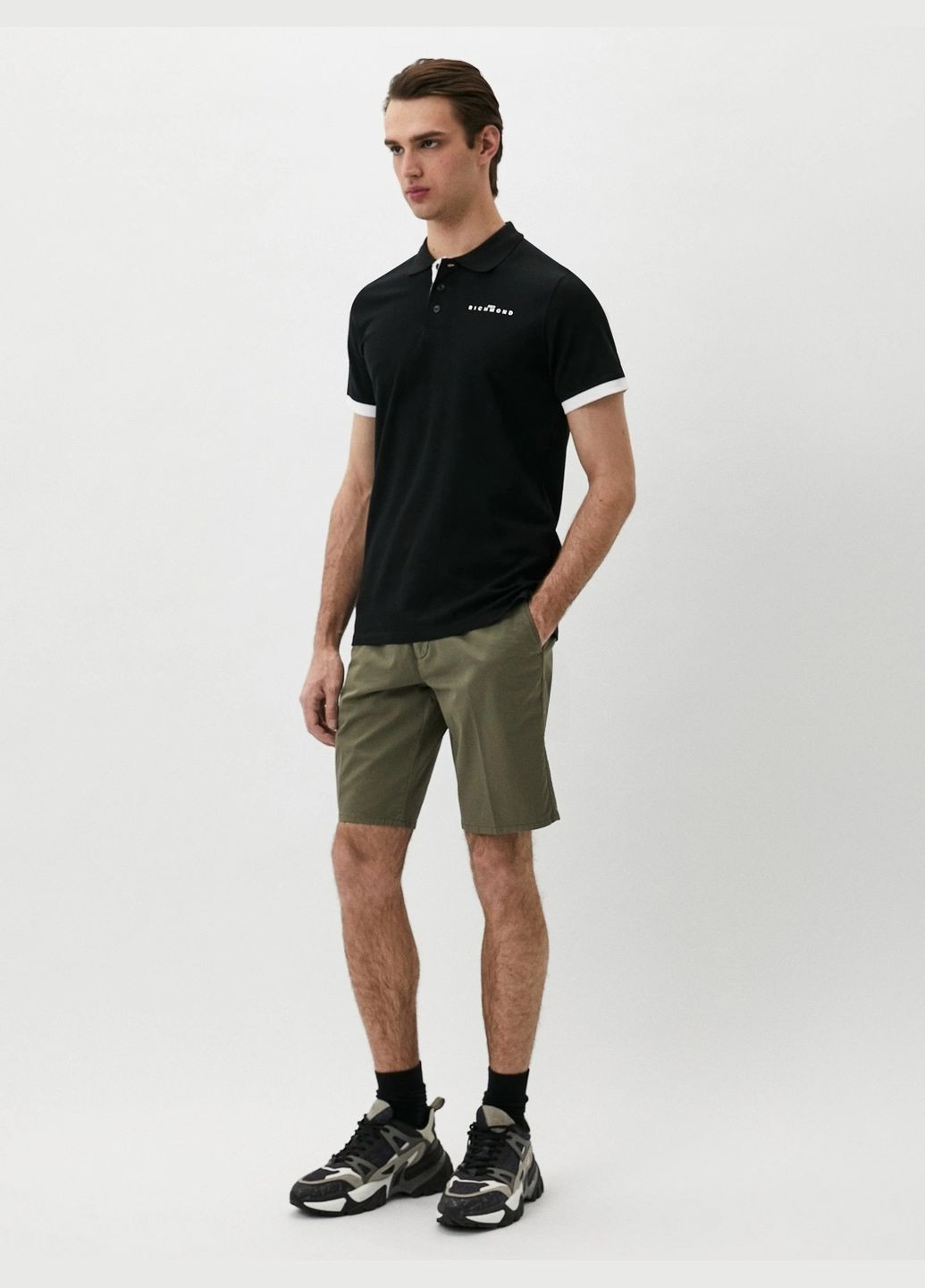 Черная футболка-поло для мужчин John Richmond