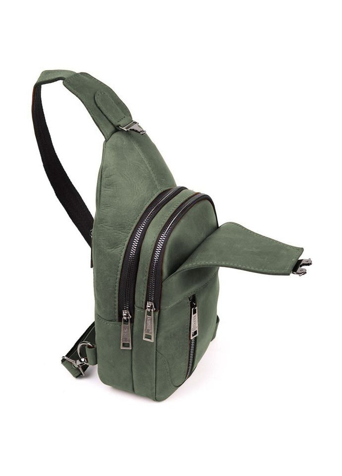 Чоловічий рюкзак слінг через шкіряний плече RЕ-4004-3md зелений TARWA (306373257)