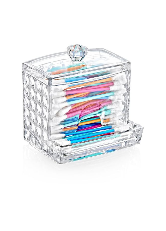 Органайзер для ватных палочек Diamond прозрачный с крышкой BoxUp FT-025 (323221580)