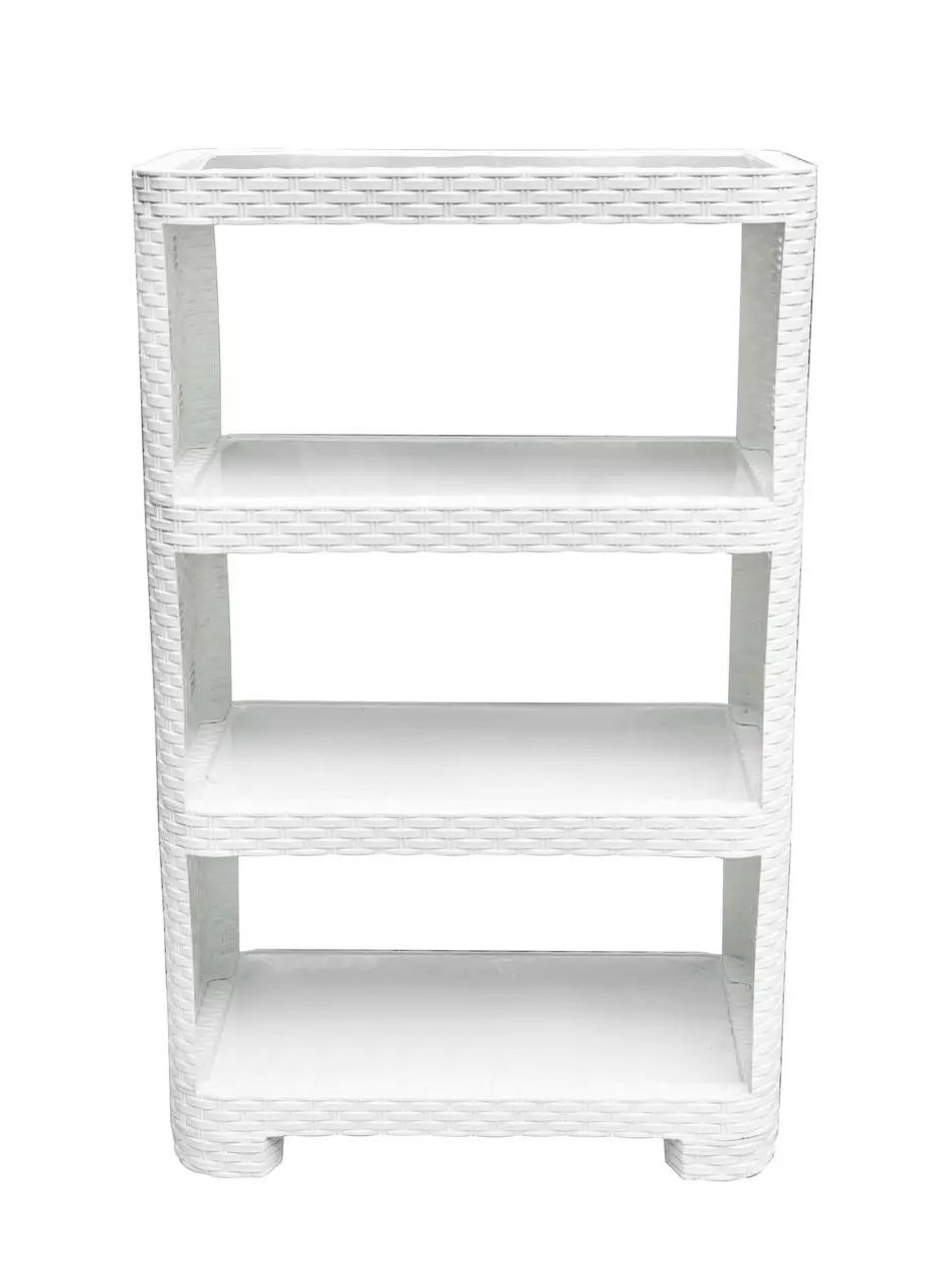 Етажерка пластикова "Ротанг" на 4 яруса біла Полімер Гарант (351902611)