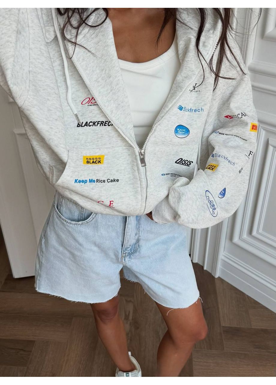 Стильний жіночий оверсайз зіп худі на змійці Україна (355889528)