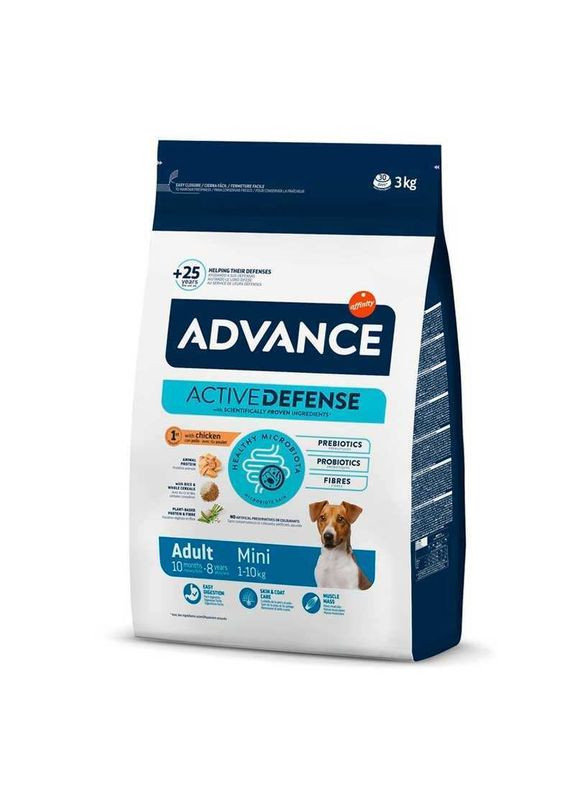 Сухой корм с мясом курицы для взрослых собак малых пород Dog Adult Mini Chicken&Rice - 3 кг Advance (327069283)
