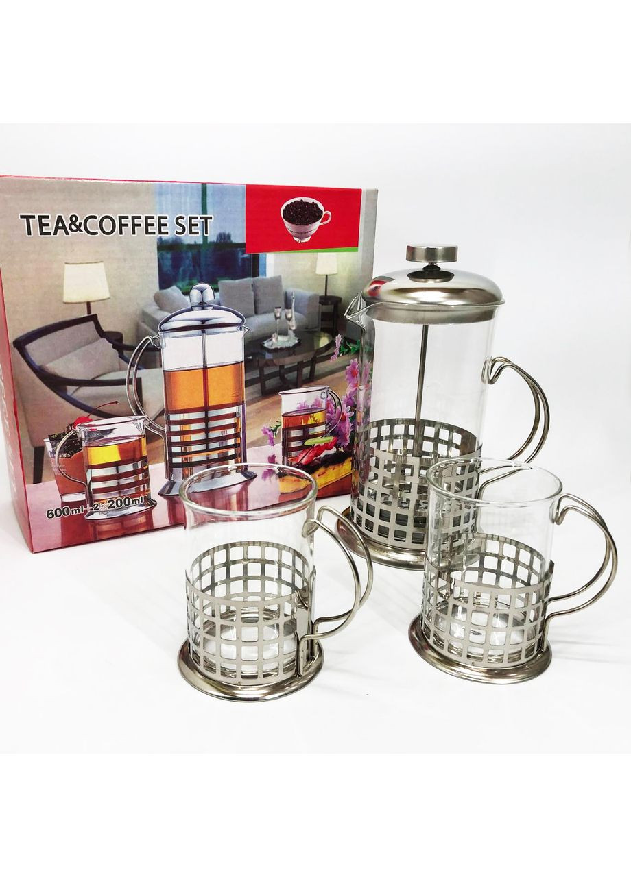 Френч-пресс для заварки кофе UN-1155 0.6 л, Необычный заварник для чая, Френч-пресс HF-841 для кофе Unique (349511959)