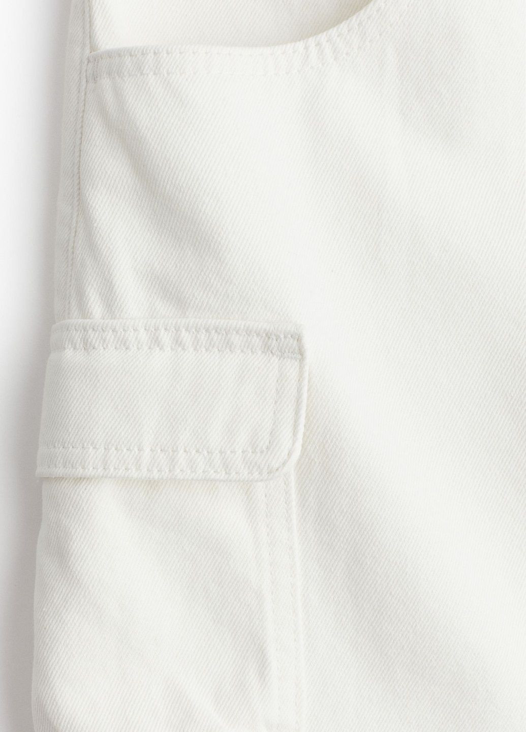 Молочная джинсовая однотонная юбка H&M