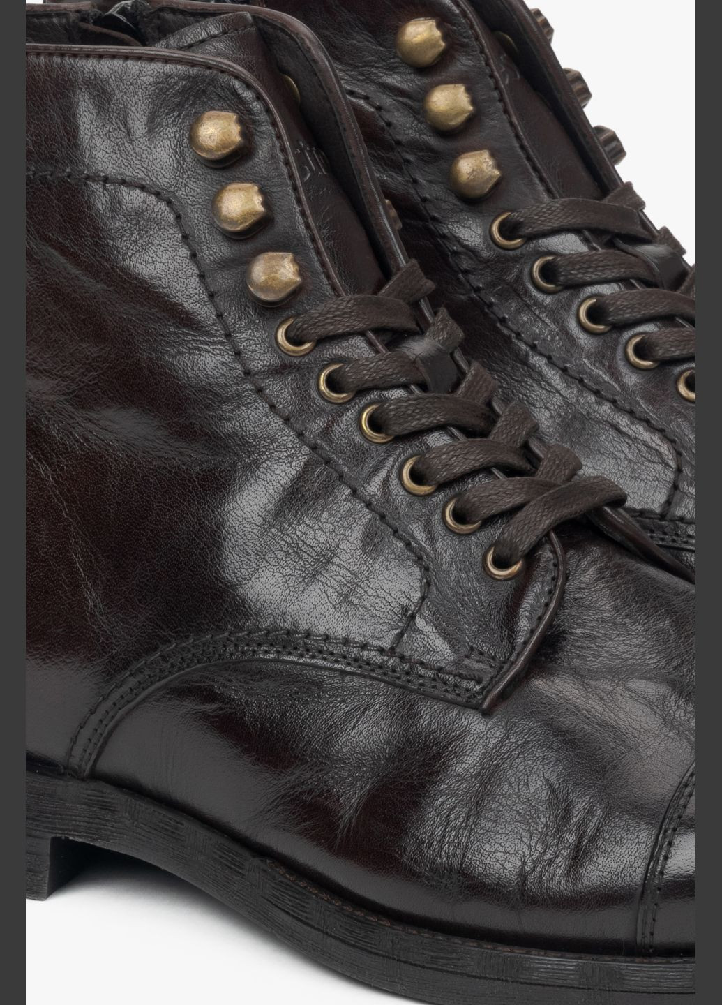 Коричневые осенние ботинки, цвет коричневый Estro