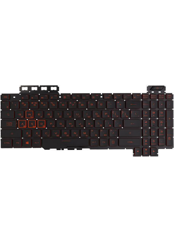 Клавіатура для ноутбука ASUS TUF Gaming FX504GD чорна, без фрейму, підсвітка PowerPlant (314931009)