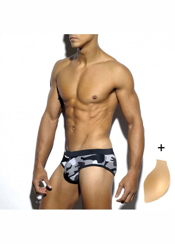 Мужские серые пляжные, спортивные, повседневные, кэжуал мужские плавки брифы серый 4782 брифы Sport Line