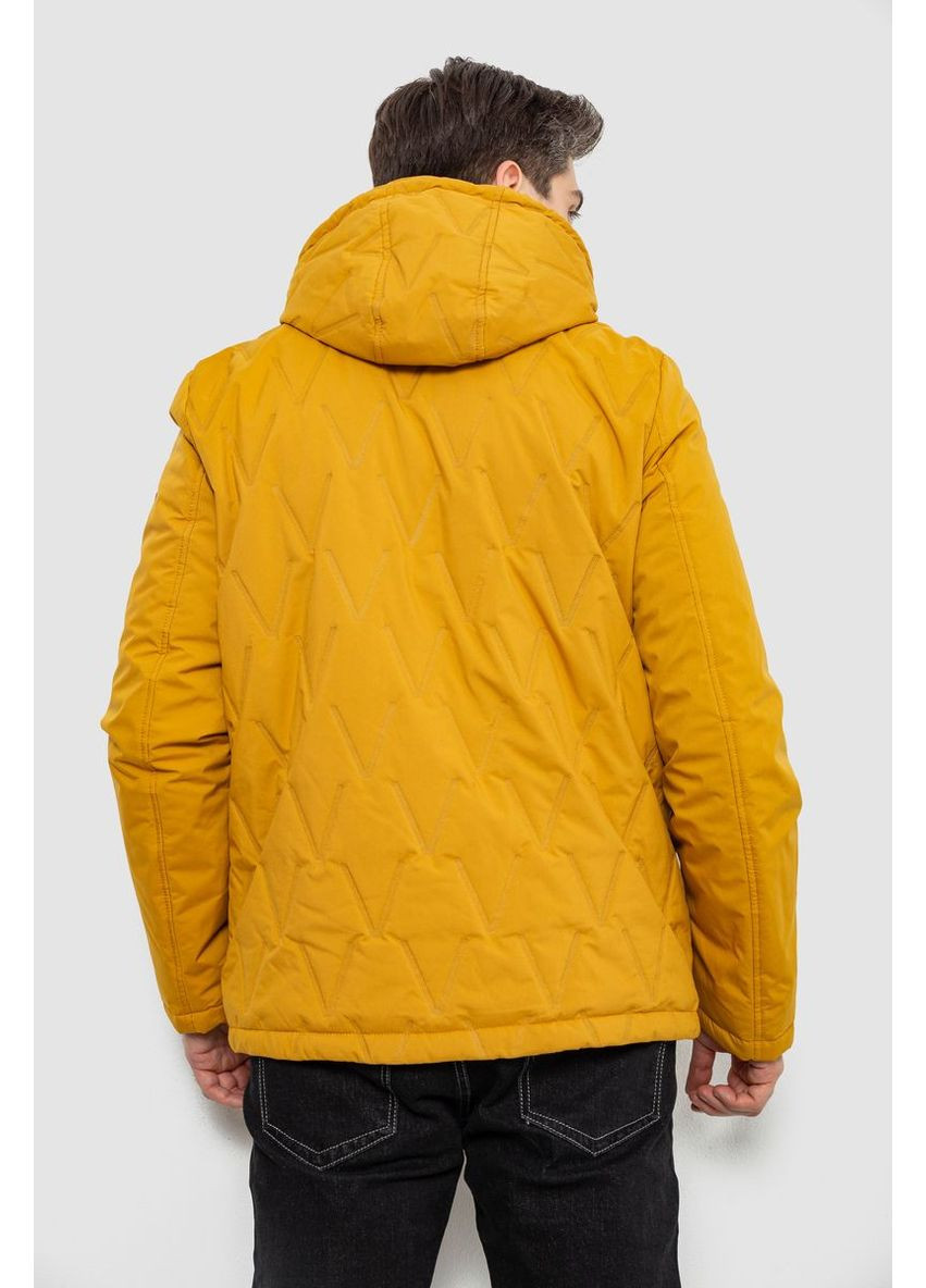 Жовта демісезонна куртка чоловіча демісезонна з капюшоном, колір хакі, 244rl9159al Ager