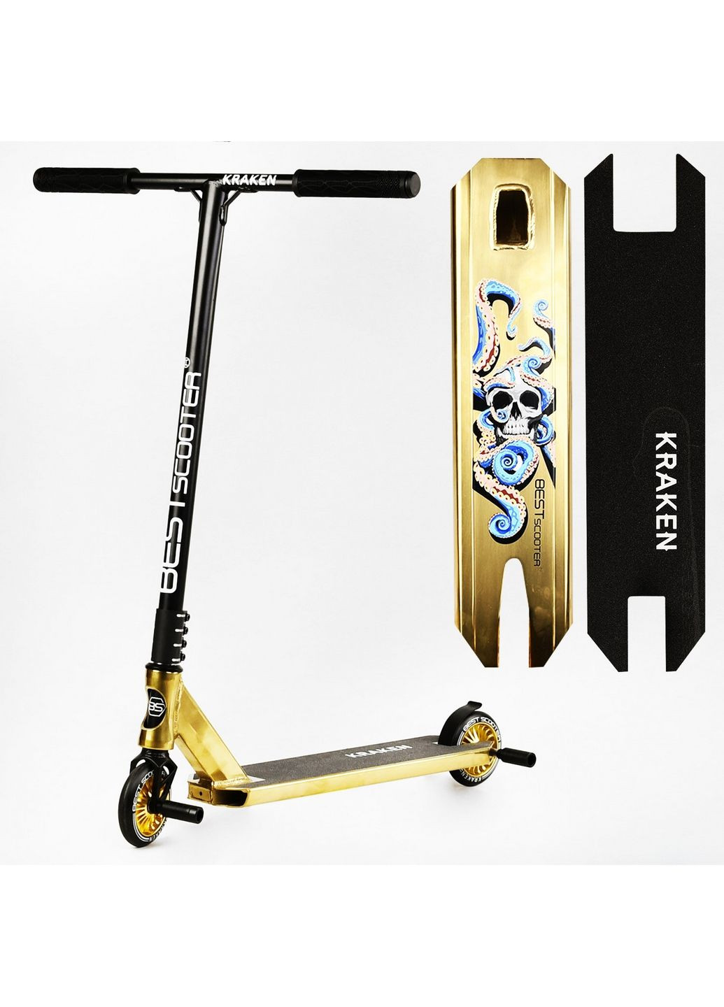 Самокат трюковий "Kraken" HIC-система, пеги, алюмінієвий диск та дека. 58х87 см Best Scooter (289367598)