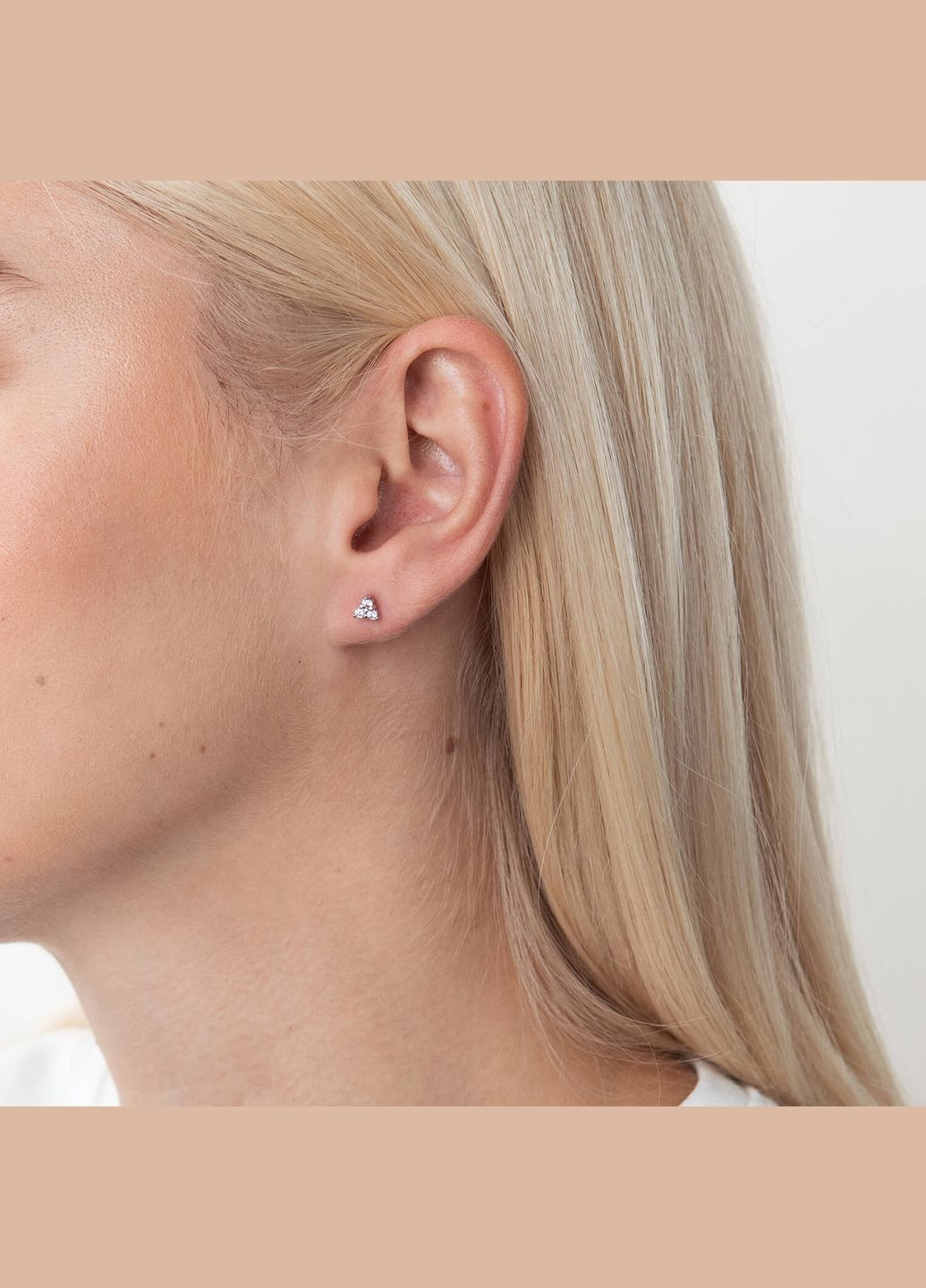 Золотые серьги - пусеты Треугольники с фианитами с02411 Oniks (264025174)