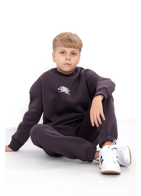 Теплий костюм для хлопчика (штани та світшот) з написами (p-12016) Носи своє (363043567)