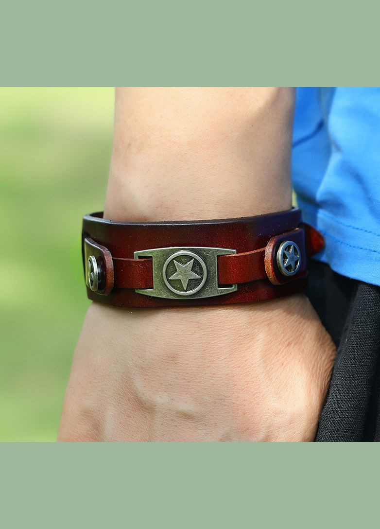 Браслет шкіряний чоловічий чорний Avalon 018-Кор (332212262)