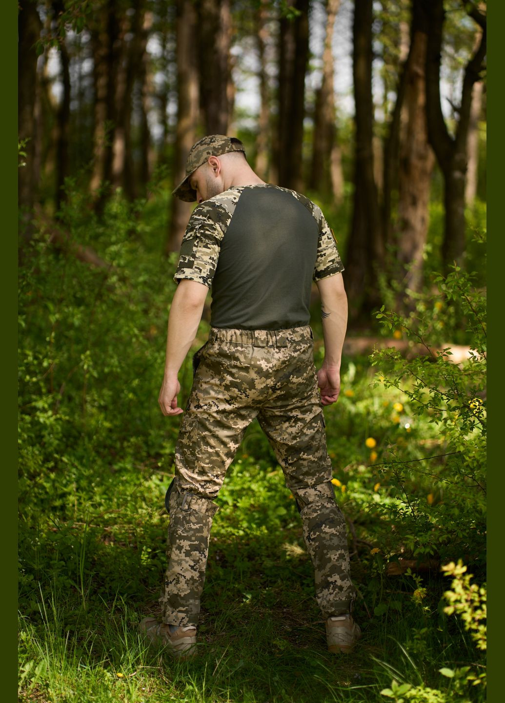 Футболка мужская тактическая с коротким рукавом "Sleeve" хаки пиксель милитари футболка камуфляж хлопок Intruder (341525262)