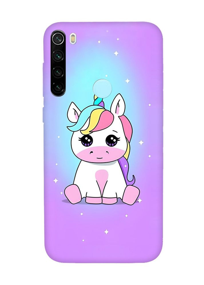 Матовый чехол с красными боками на Xiaomi Redmi Note 8T:: Единорог (принт 103) Creative (360662296)