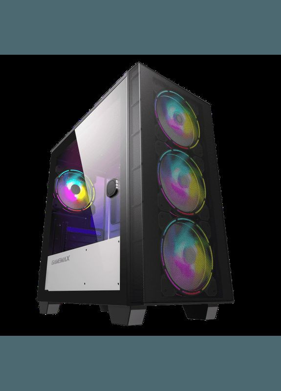 Корпус Aero Mini Black, без БП, Mini Tower, Micro ATX/Mini ITX, 1хUSB 3.0, 1хUSB 2.0, 4x120 мм ARGB Fan GameMax (315518400)