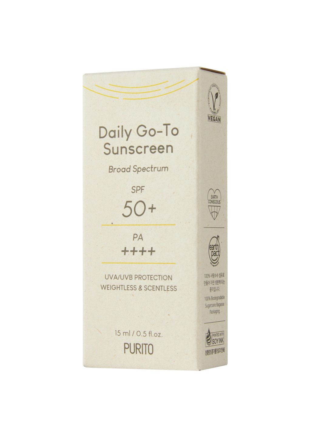 Мініатюра крему сонцезахисного на кожен день Daily Go-To Sunscreen SPF50+ PA++++ 15 ml PURITO (292131625)