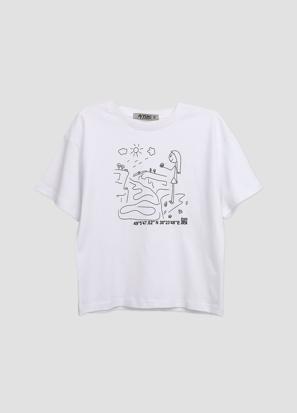 Белая летняя футболка с коротким рукавом для девочки цвет белый cb-00273447 Yuki