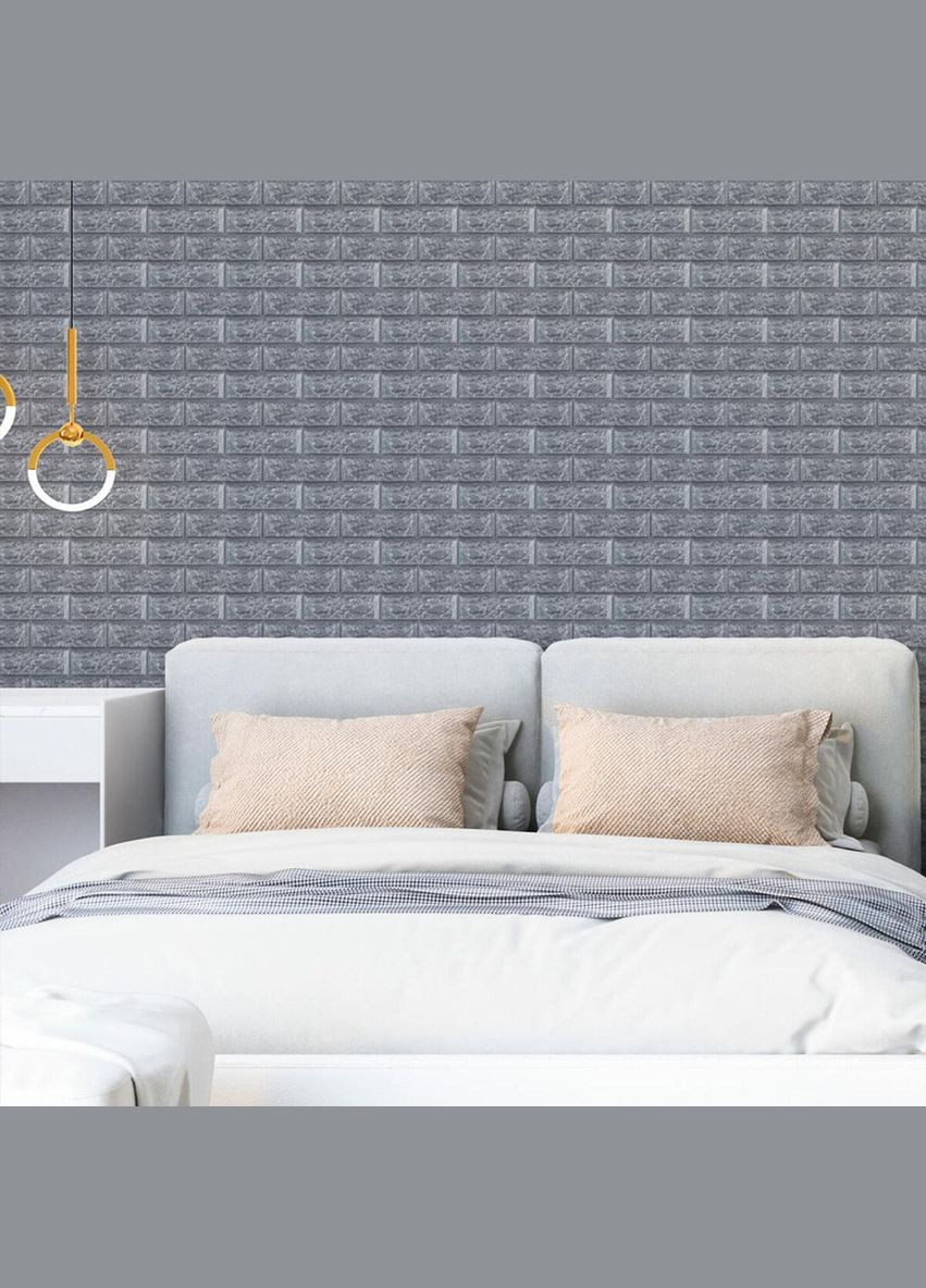 Самоклеющаяся 3D панель под серебряный кирпич в рулоне 19600x700x3мм (R017-3-20) SW-00001197 Sticker Wall (300241908)