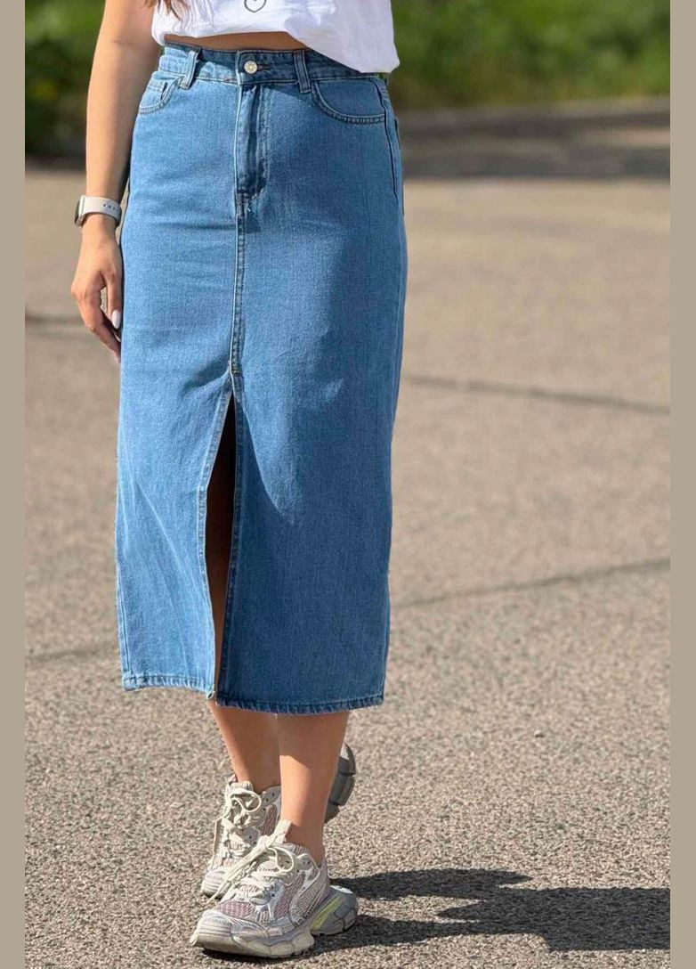 Спідниця жіноча джинсова синього кольору Let's Shop (294607420)