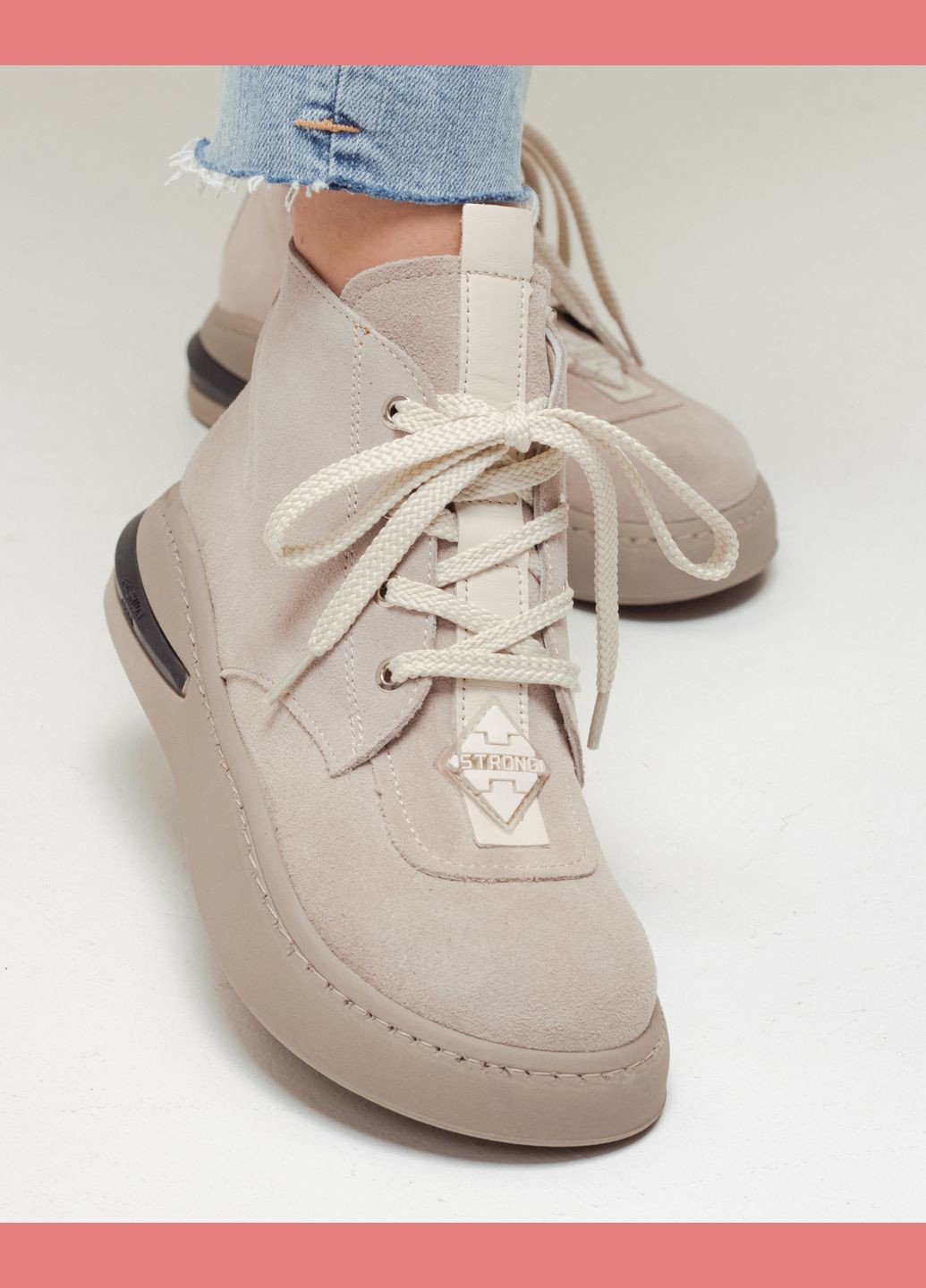 Осенние ботинки женские демисезонные замша Guero из натуральной замши