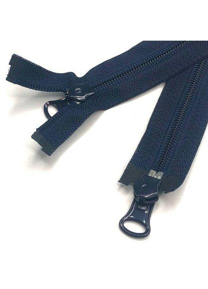 100см-спиральная молния для одежды с 2 бегунками тип 8 (синяя темная) Plus-plus (354799299)