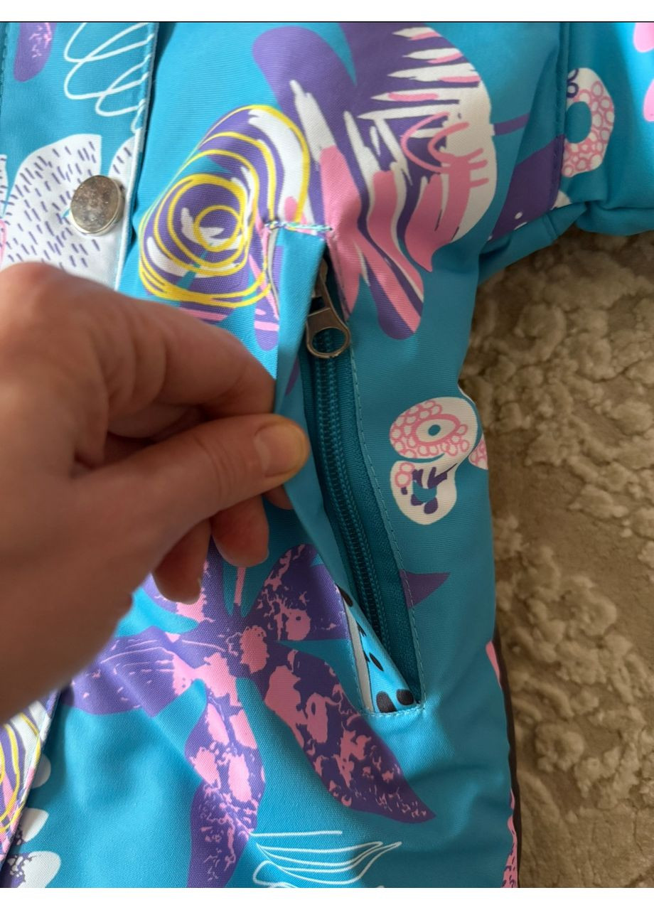 Дитячий суцільний зимовий комбінезон на дівчинку 74-98 No Brand (369735456)