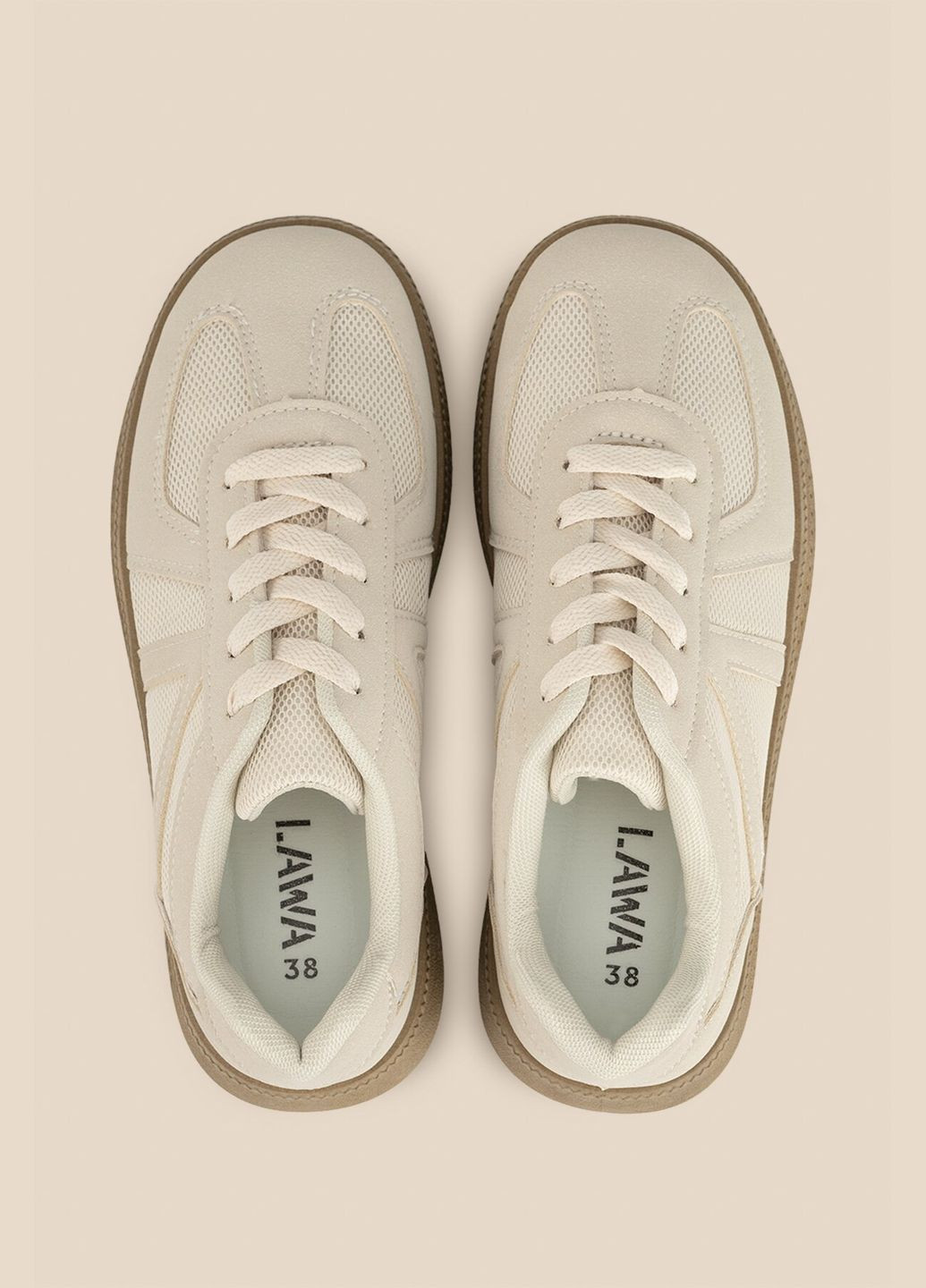 Бежеві кеди жіночі wbs0456-5 shop (2000991052673) LAWA