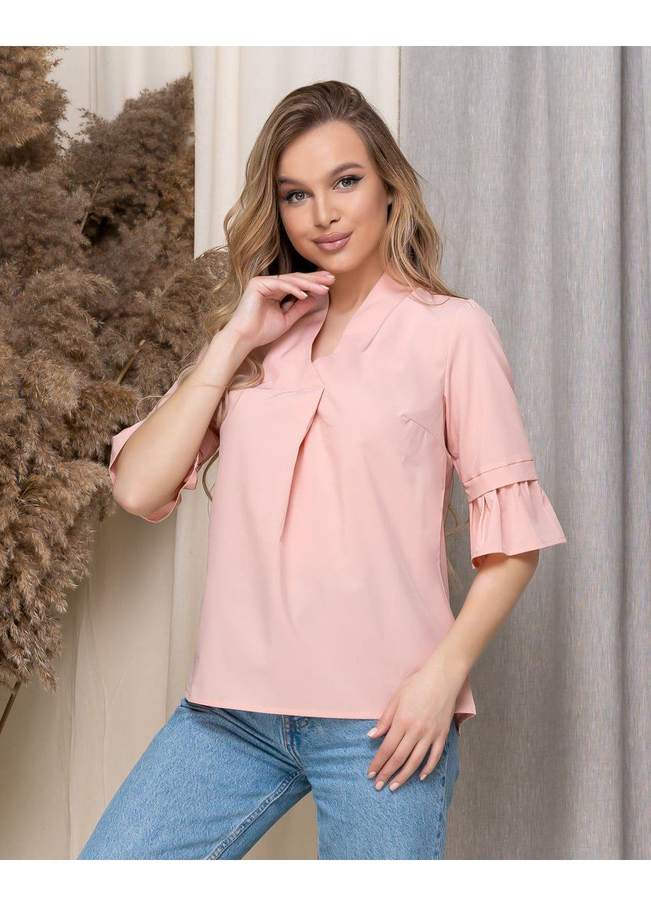 Пудрова жіноча базова блузка Fashion