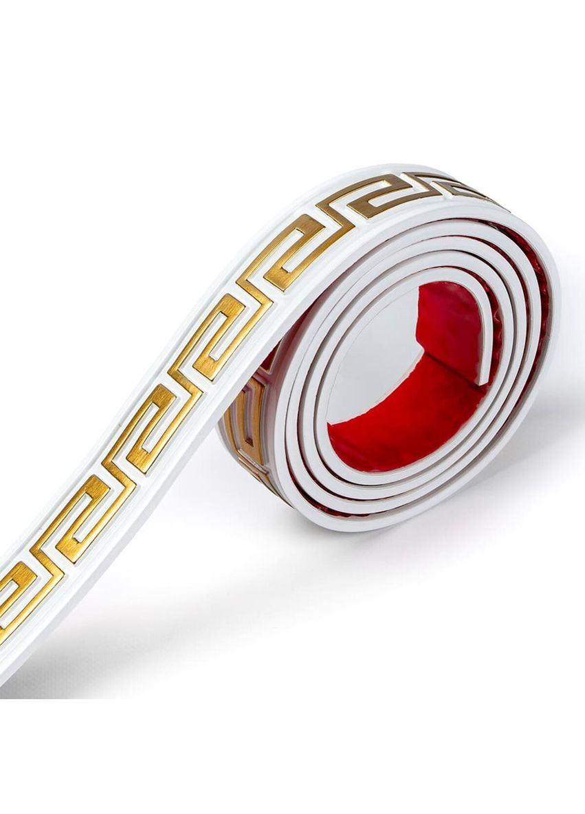 Молдинг 3000х50х6 мм Белый с золотом SW-00002688 Sticker Wall (367831392)