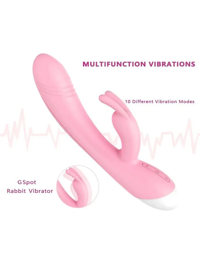 Вибратор-кролик для женщин, мощный стимулятор точки G и женского клитора. розовый No Brand (316553376)