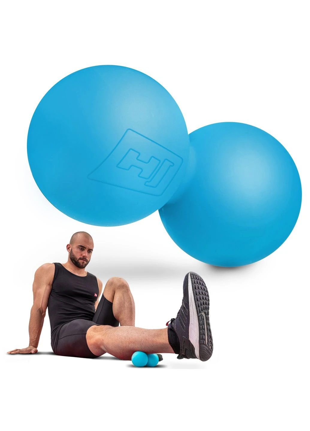 Силиконовый массажный двойной мяч 63 мм HS-S063DMB голубой Hop-Sport (303127031)