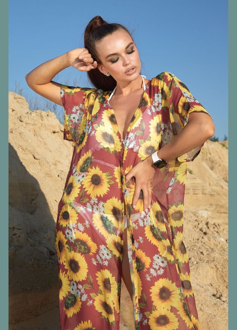 Пляжная туника принт подсолнечника. Seventeen (340108412)