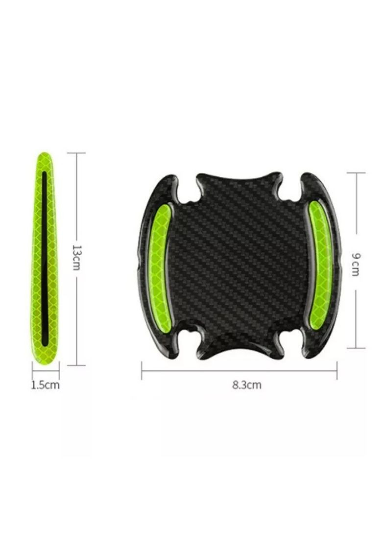 Наклейки світловідбиваючі на дверні ручки, + наклейки під дверні ручки, захист від подряпин, салатові No Brand (362345676)