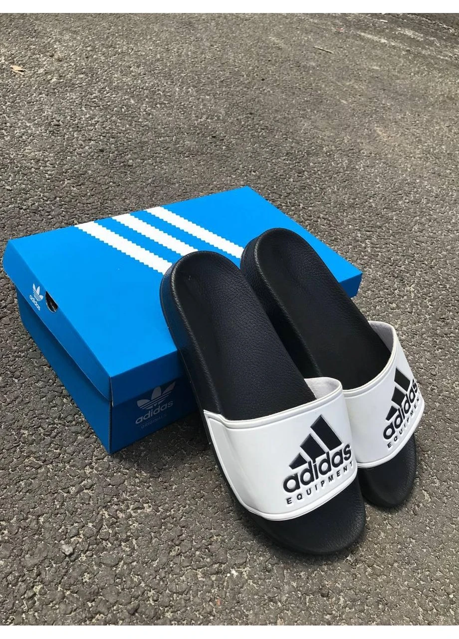 КРОСІВКИ ЖІНОЧІ ADIDAS BLACK WHITE LOGO АДІДАС БІЛІ No Brand білі демісезони (392014833)