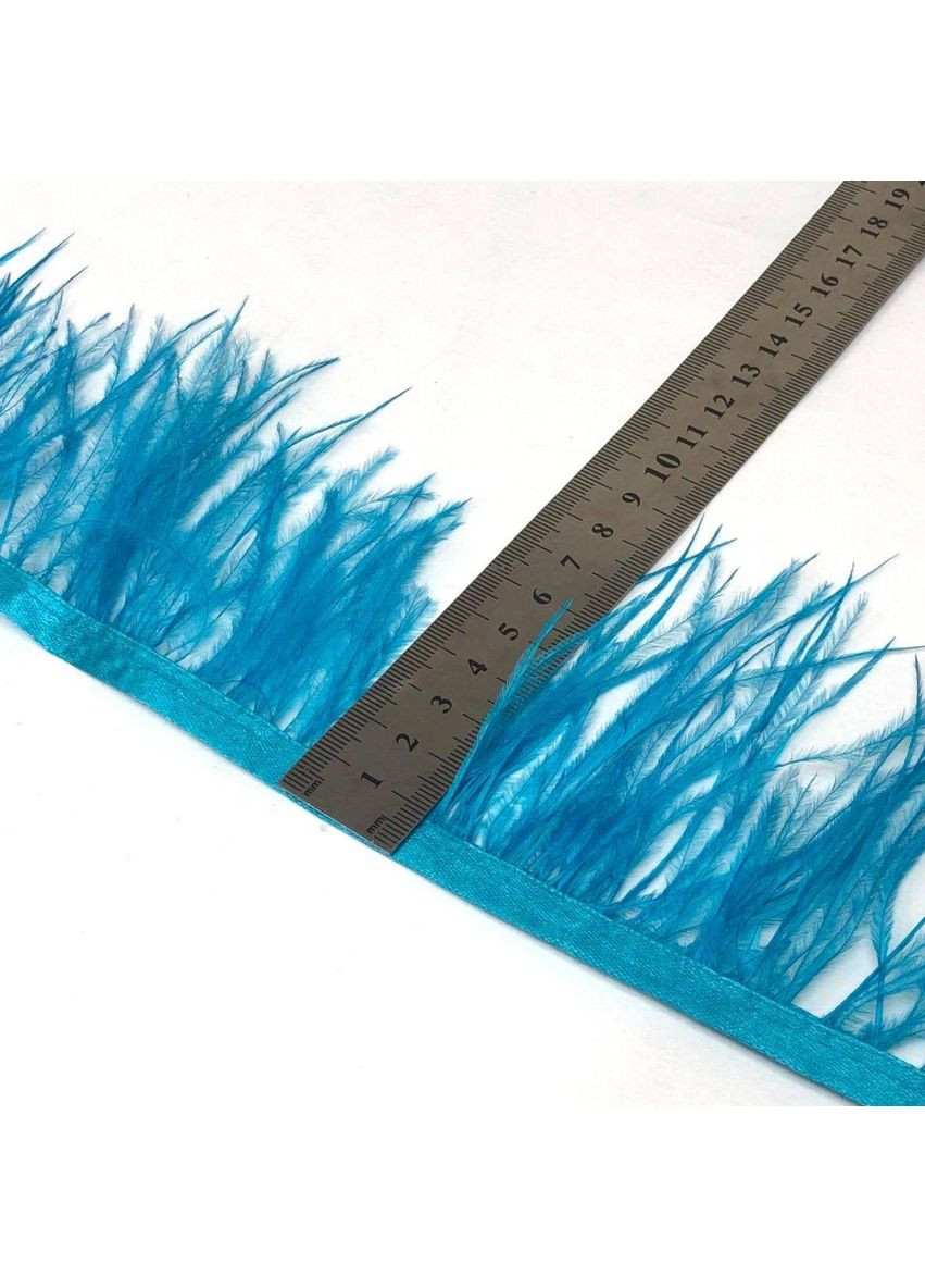 50 см - Перья страуса на ленте 8-10 см - бирюзовый Plus-plus (353393080)