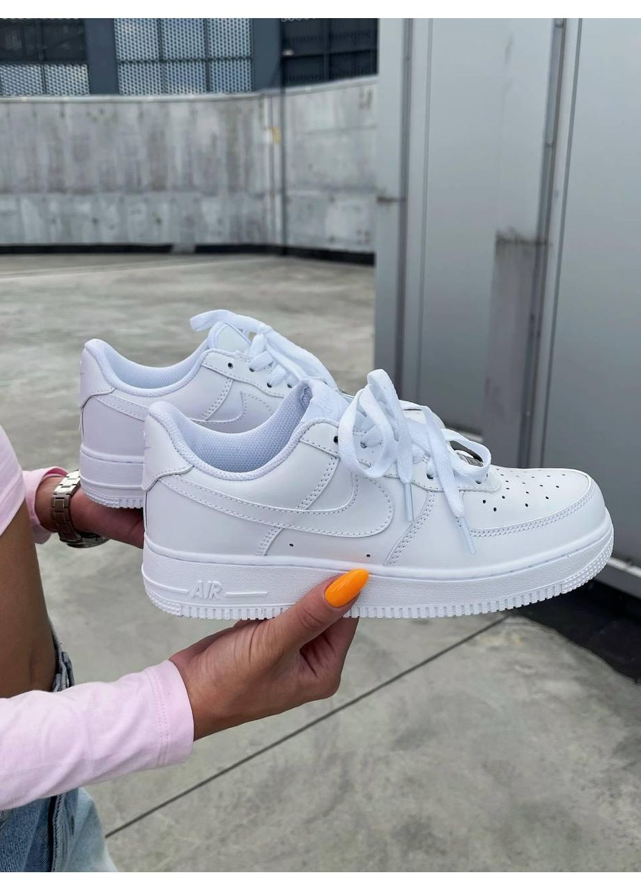 Білі Осінні кросівки чоловічі nike air force 1 classic white premium найк аір форс 1 преміум No Brand