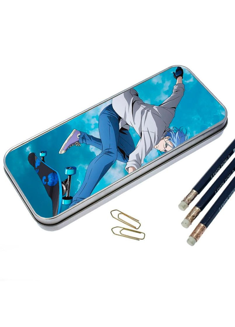 Пенал шкільний для хлопчика та дівчинки металевий Скейт Нескінченність #007 7*18 см Silver No Brand (309158706)