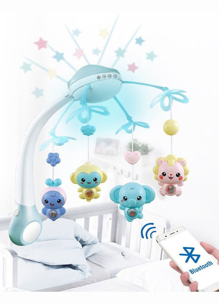 Мобіль дитячий акумуляторний на ліжечко з проектором NeoBaby, музична карусель 3в1 на ліжечко, рожевий No Brand (300076204)