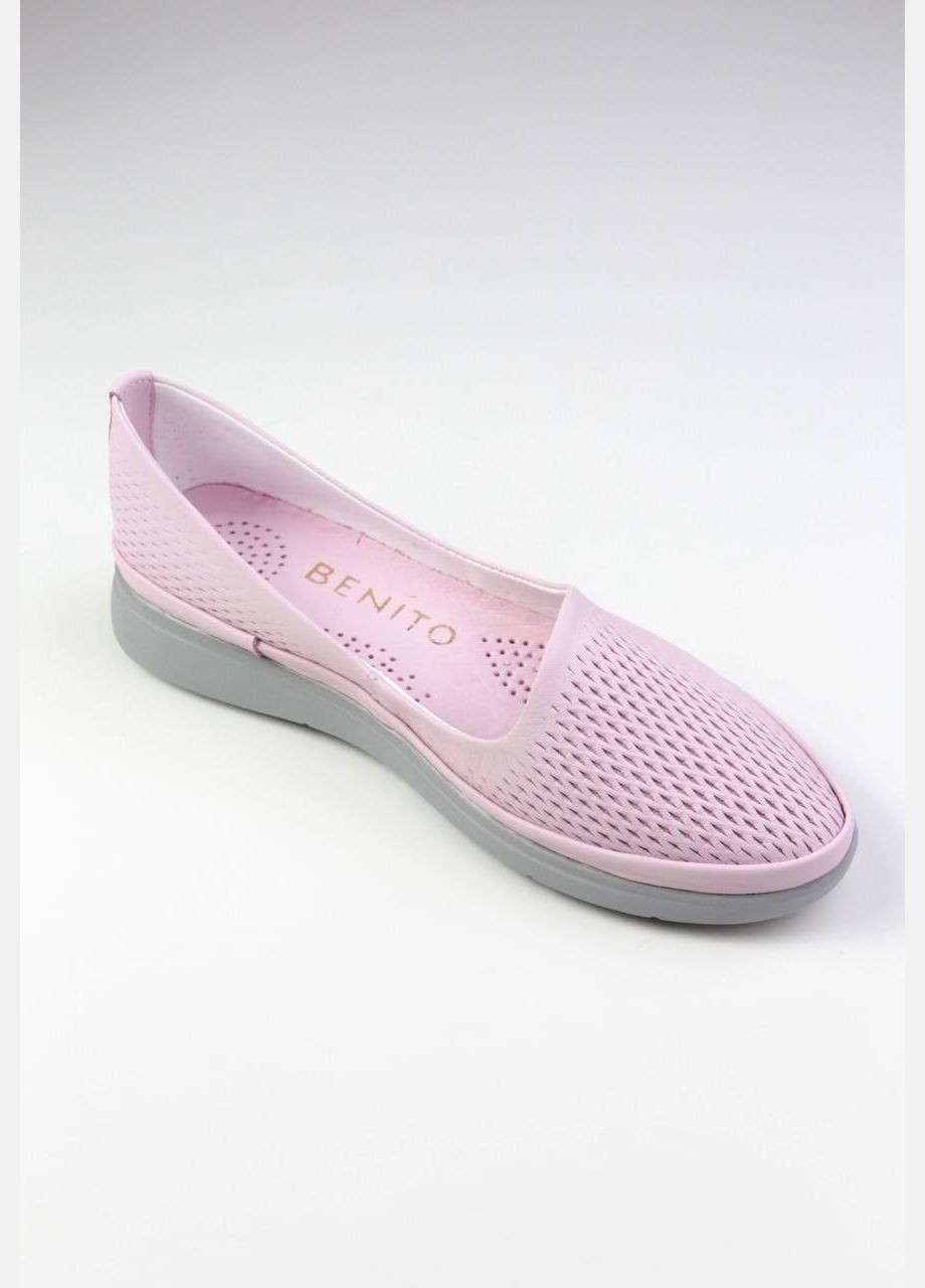 Женские балетки Benito | розовые однотонные натуральная кожа (316646131)