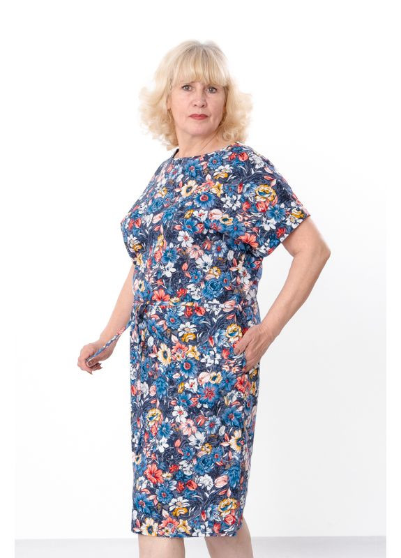 Сіра повсякденний сукня жіноча (p-7878) Носи своє з квітковим принтом