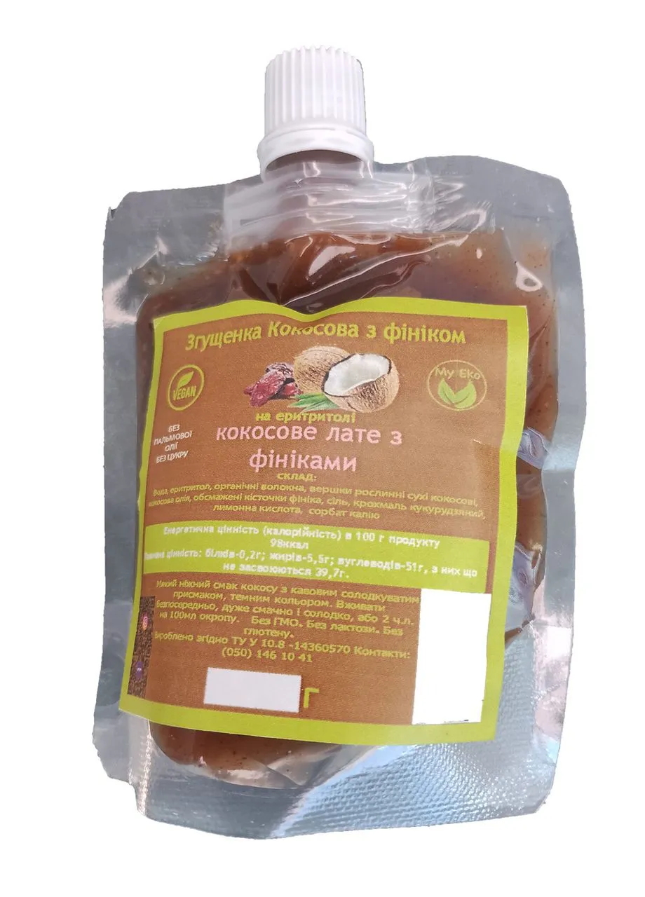 Згущенка без цукру на еритролі, кокосова з фііком 300 г No Brand (330827977)