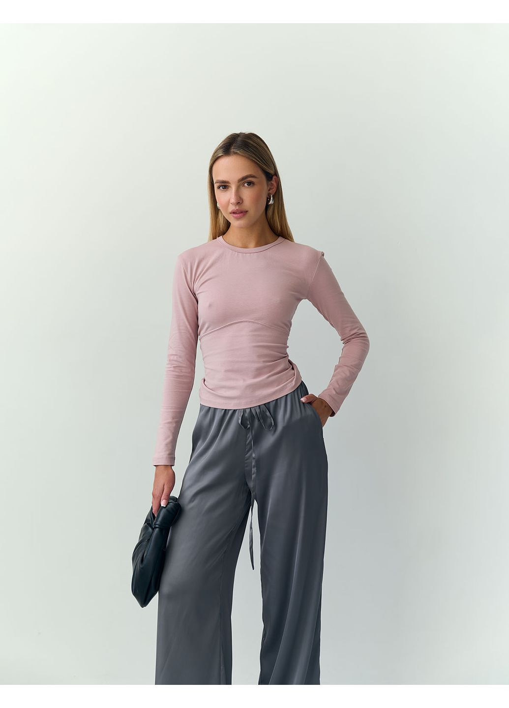 Жіночий лонгслів з декоративним швом (0012000PUDS) Casual Trend №120 - (361029258)