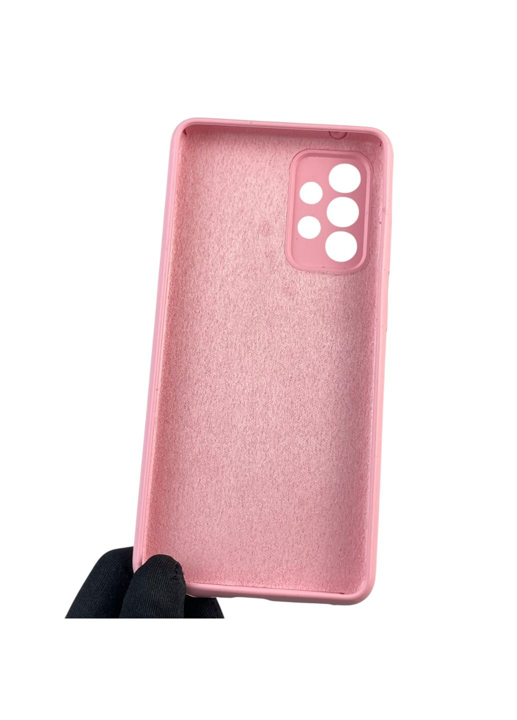 Чохол для Galaxy A52 5G (SM-A526) силіконовий з мікрофіброю нековзний на самсунг а52 5г рожевий Samsung (366387174)