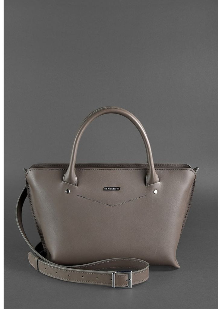 Женская кожаная сумка Midi темно-бежевая BlankNote (348359402)